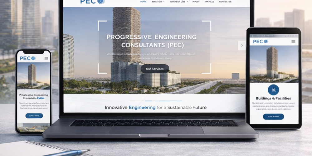 Engineering consultancy website design in Saudi Arabia