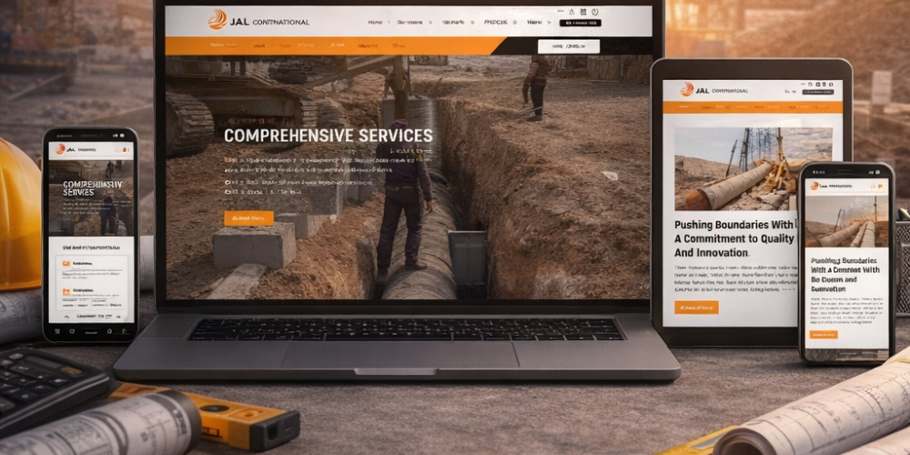 contracting company website design in Saudi Arabia