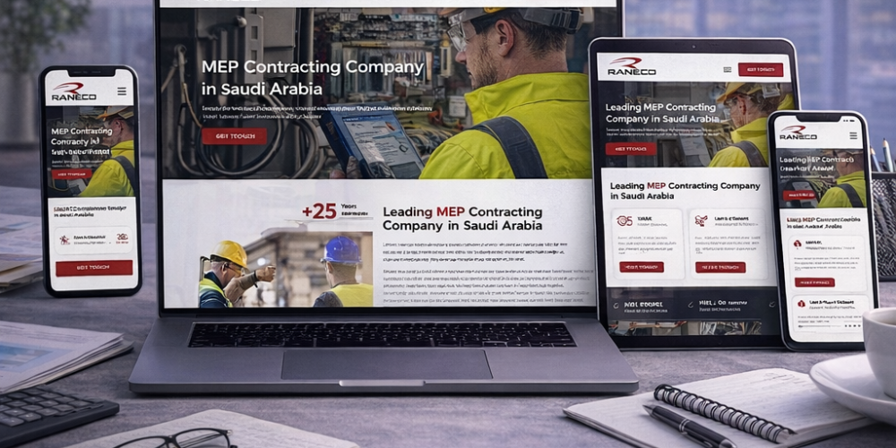 MEP contracting company website design in Saudi Arabia