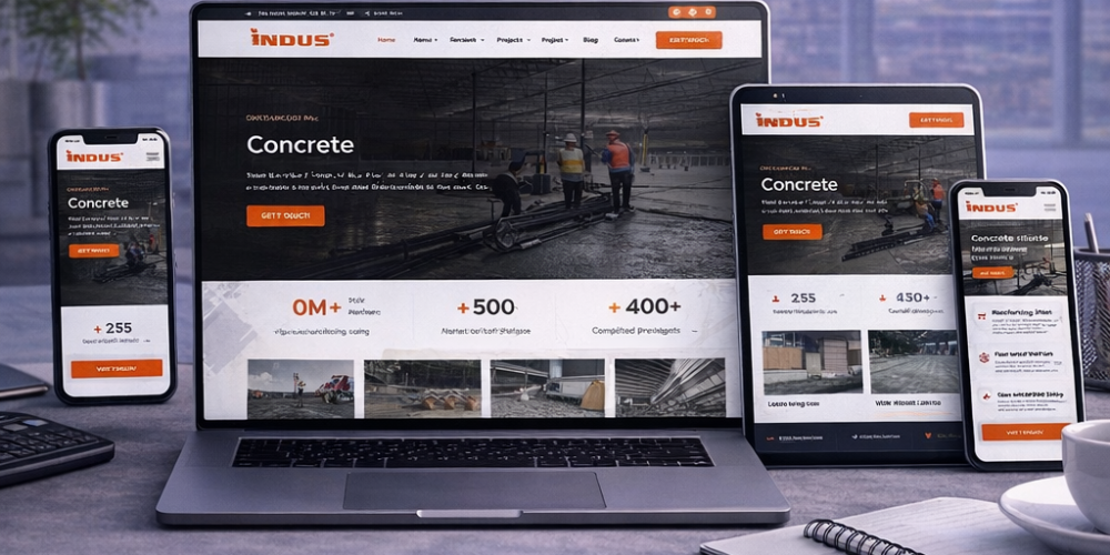 concrete flooring company website design in Saudi Arabia