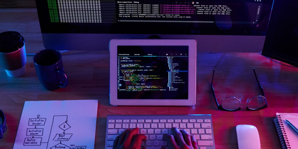 Developer following scheme when programming at his workplace